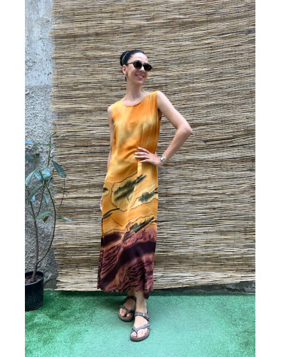 Vintage εμπριμέ φόρεμα maxi L