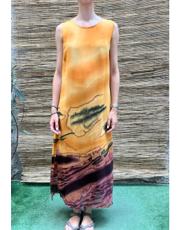 Vintage εμπριμέ φόρεμα maxi L