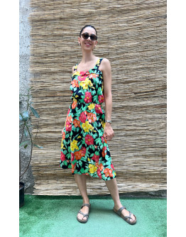 Vintage midi floral dress L