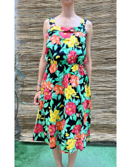 Vintage midi floral dress L