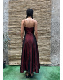 Vintage μεταλλικό φόρεμα maxi S