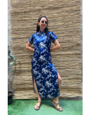 Vintage μεταξωτό Qipao φόρεμα M