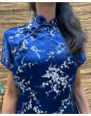 Vintage μεταξωτό Qipao φόρεμα M