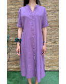 Vintage λινό λιλά φόρεμα maxi XL