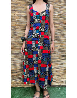 Vintage εμπριμέ φόρεμα maxi L