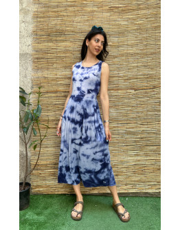 Vintage printed dress maxi M