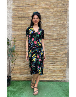 Vintage midi floral dress XL