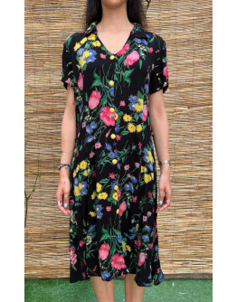 Vintage midi floral dress XL