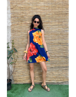 Vintage mini floral dress S