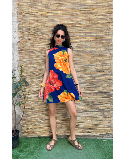Vintage mini floral dress S