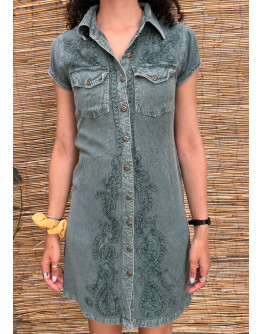 Vintage dress with embroidery mini S