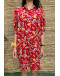 Vintage silk printed dress mini XL