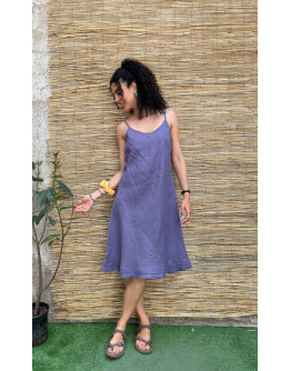 Vintage linen dress midi XL