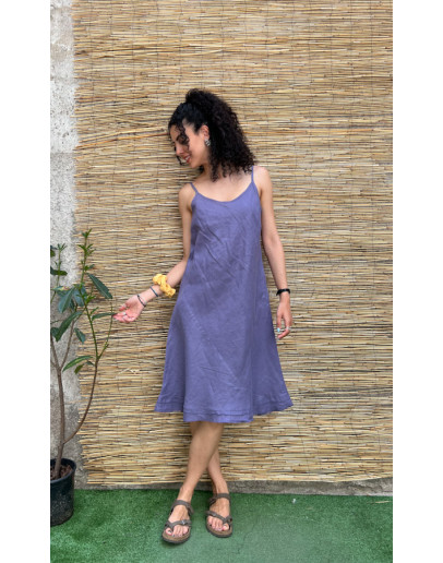 Vintage linen dress midi XL