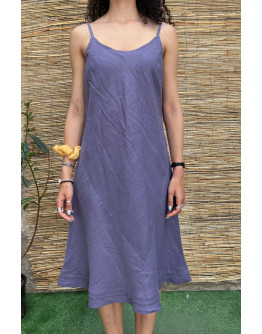 Vintage linen dress midi XL