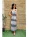 Vintage printed dress with shiny details maxi S