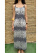 Vintage printed dress with shiny details maxi S