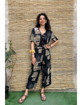 Vintage printed jumpsuit XL