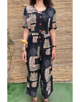 Vintage printed jumpsuit XL