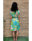 Vintage printed dress midi L