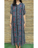 Vintage printed dress midi L