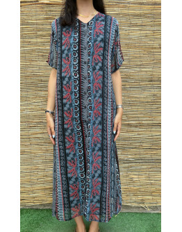 Vintage printed dress midi L