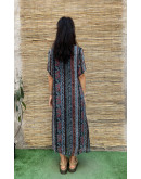Vintage printed dress midi L