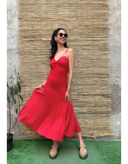 Vintage polka dot dress maxi S