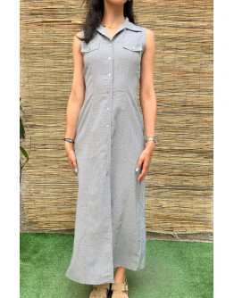 Vintage maxi plaid dress S