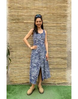 Vintage printed dress midi M
