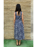 Vintage printed dress midi M