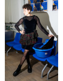 Vintage βελούδινο φόρεμα S