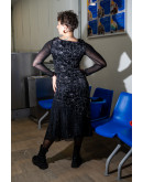 Vintage φόρεμα με ασημί λεπτομέρειες S-M