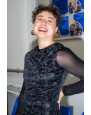 Vintage φόρεμα με ασημί λεπτομέρειες S-M