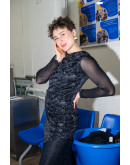 Vintage φόρεμα με ασημί λεπτομέρειες S-M