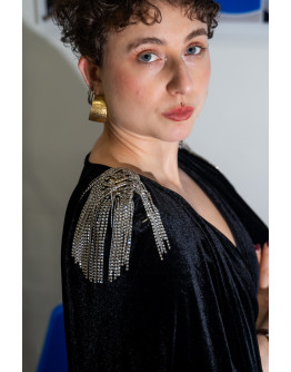 Vintage βελούδινο φόρεμα S