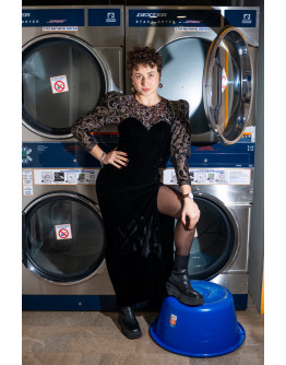 Vintage velvet dress S