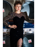 Vintage βελούδινο φόρεμα S