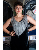 Vintage βελούδινο φόρεμα L