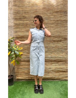 Vintage denim φόρεμα midi S