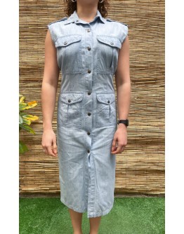 Vintage denim φόρεμα midi S