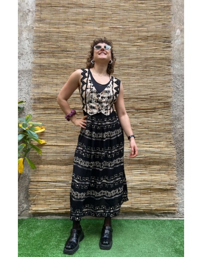 Vintage εμπριμέ φόρεμα maxi M