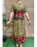 Vintage εμπριμέ φόρεμα maxi XXL