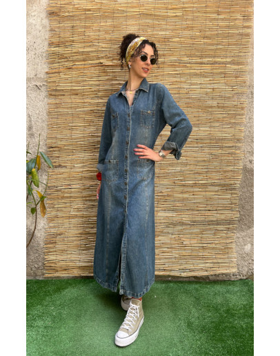Vintage denim φόρεμα maxi L