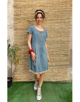 Vintage denim φόρεμα midi XL
