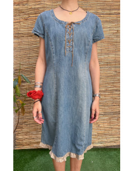 Vintage denim φόρεμα midi XL