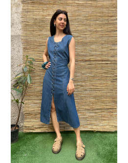 Vintage midi denim dress XL