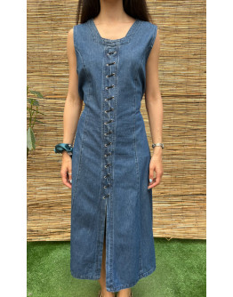 Vintage midi denim dress XL