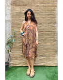 Vintage printed dress midi XL