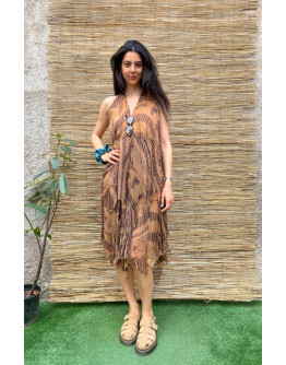 Vintage printed dress midi XL